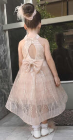 Ρομαντικό βαπτιστικό φόρεμα με τούλι και παγιέτες - Image 2